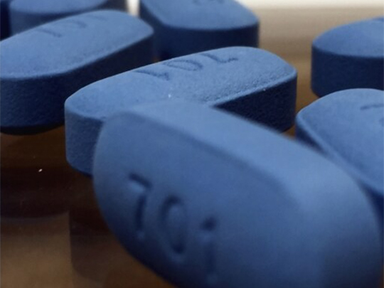 Oral pre-exposure prophylaxis (PrEP) tablets, a medication used to help prevent HIV infection.