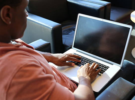 Man using laptop