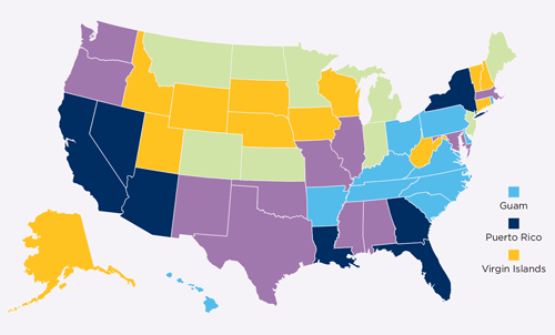 Screen shot of a map of the United States showing where STIs are a public health threat. Highest levels are in California, Nevada, Louisiana, Florida, Georgia, New York and Puerto Rico