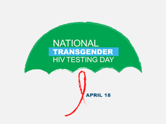 Umbrella logo featuring text stating "National Transgender HIV Testing Day"