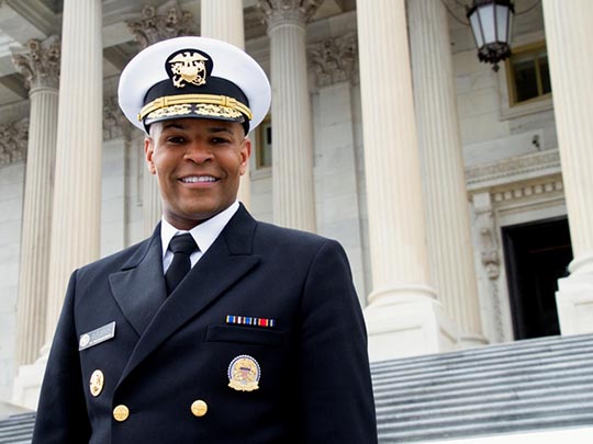 Image of of a man in uniform: U.S. Surgeon General Jerome M. Adams, M.D., M.P.H.